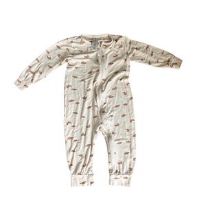 12m Croissant Pastry Bread Print Zipper Onesie Romper Modern Moments Gerber 12 m